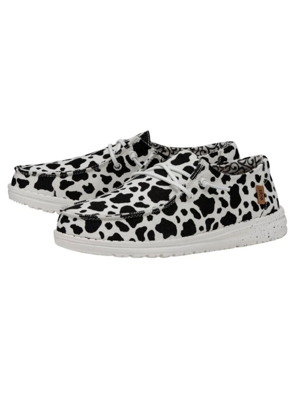 NWT Hey Dude Wendy 10 Milky Way Cow Print Black and White Slip On Shoes Loafers - Picture 5 of 16